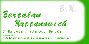 bertalan mattanovich business card